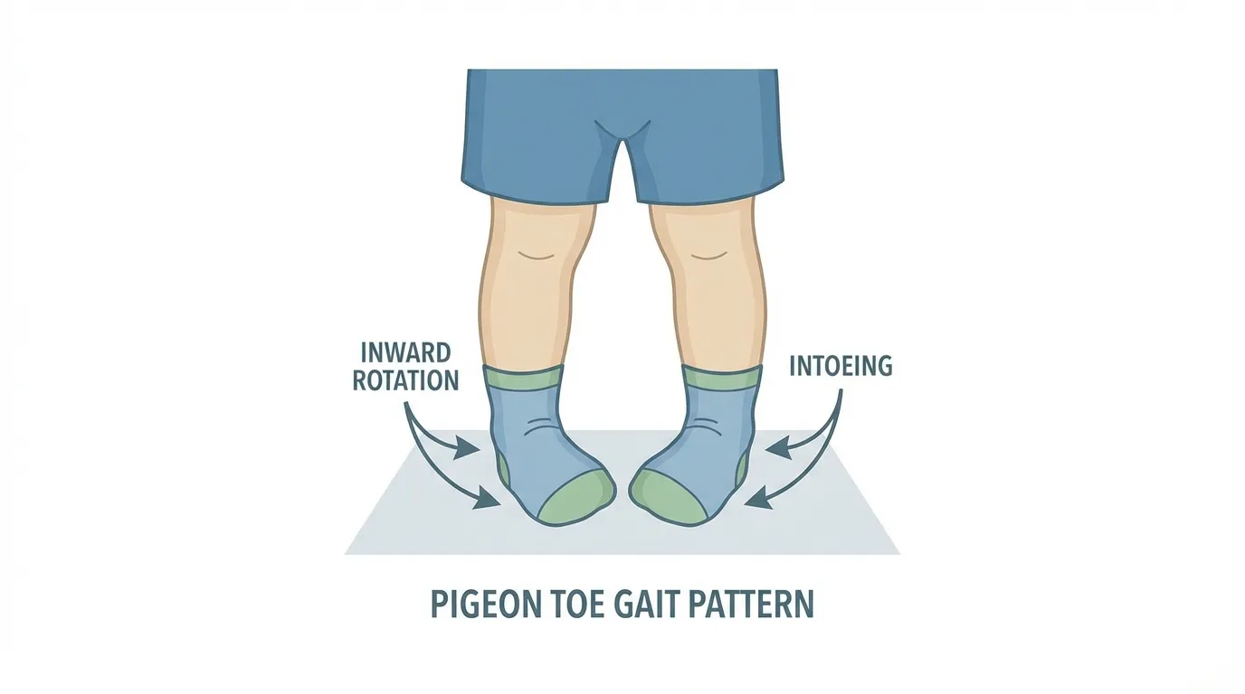 Child with intoeing foot gait pattern