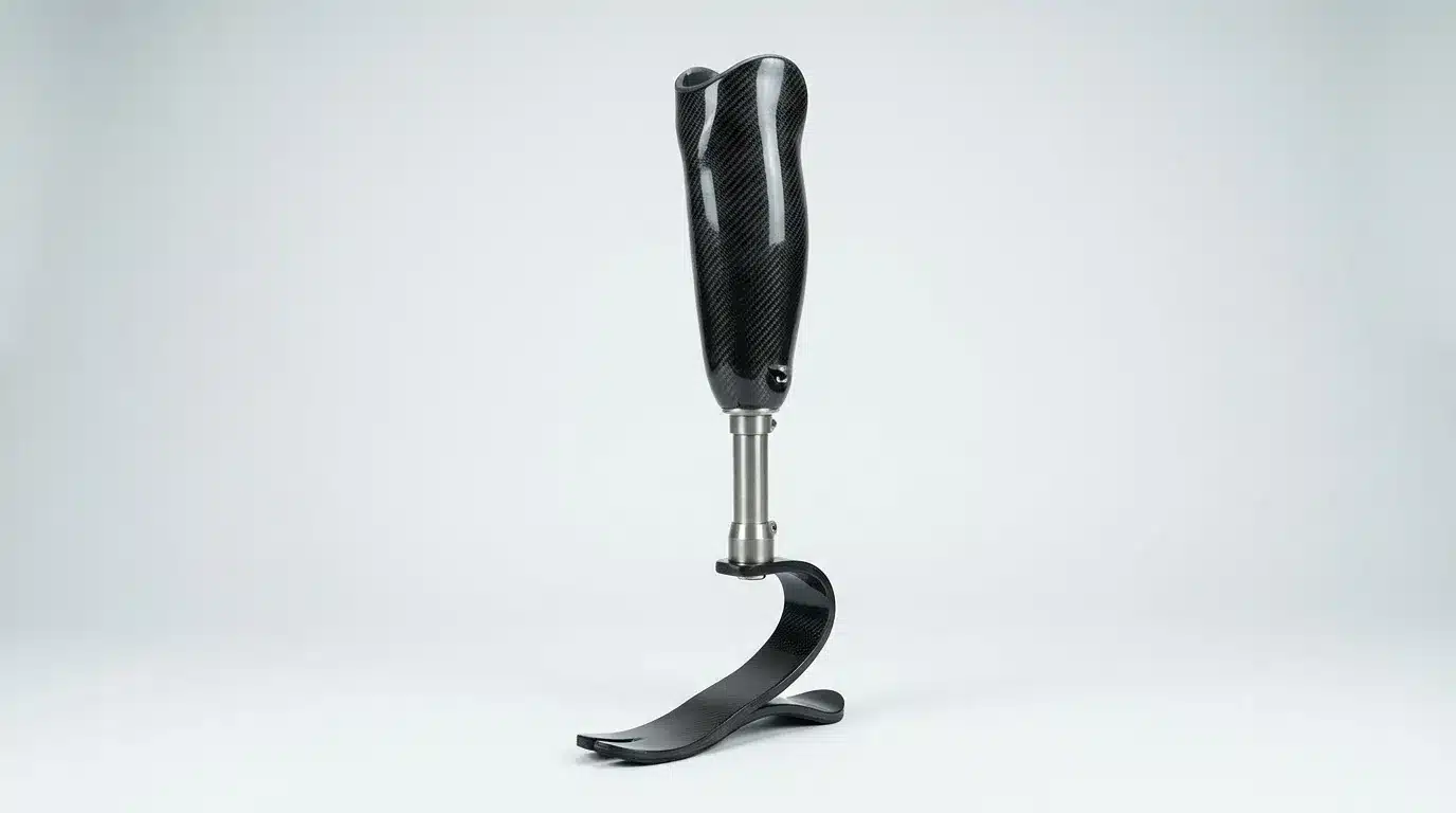 Custom below-knee prosthesis transtibial prosthetic leg by Steps Creators Dubai