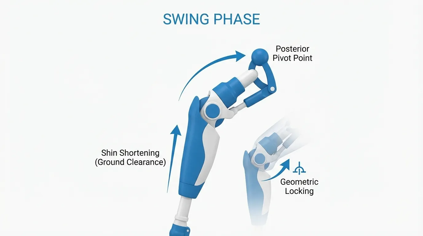 Person walking confidently outdoors wearing the Kinegen Wave prosthetic knee joint