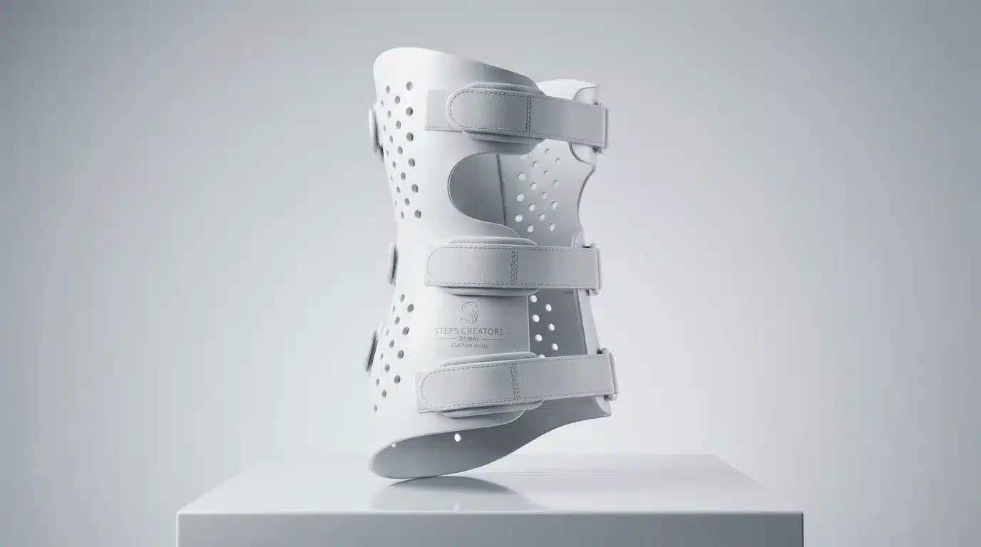 Custom made scoliosis brace by Steps Creators for spinal curve correction in Dubai