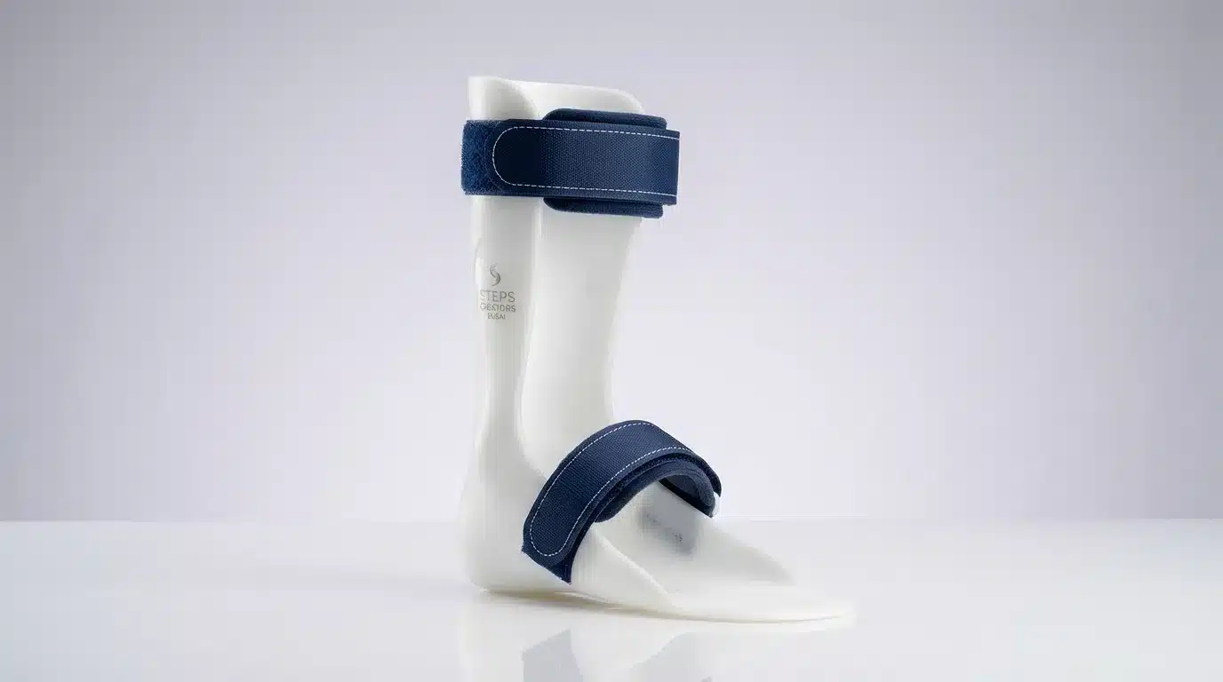 Custom static ankle-foot orthosis AFO brace by Steps Creators Dubai