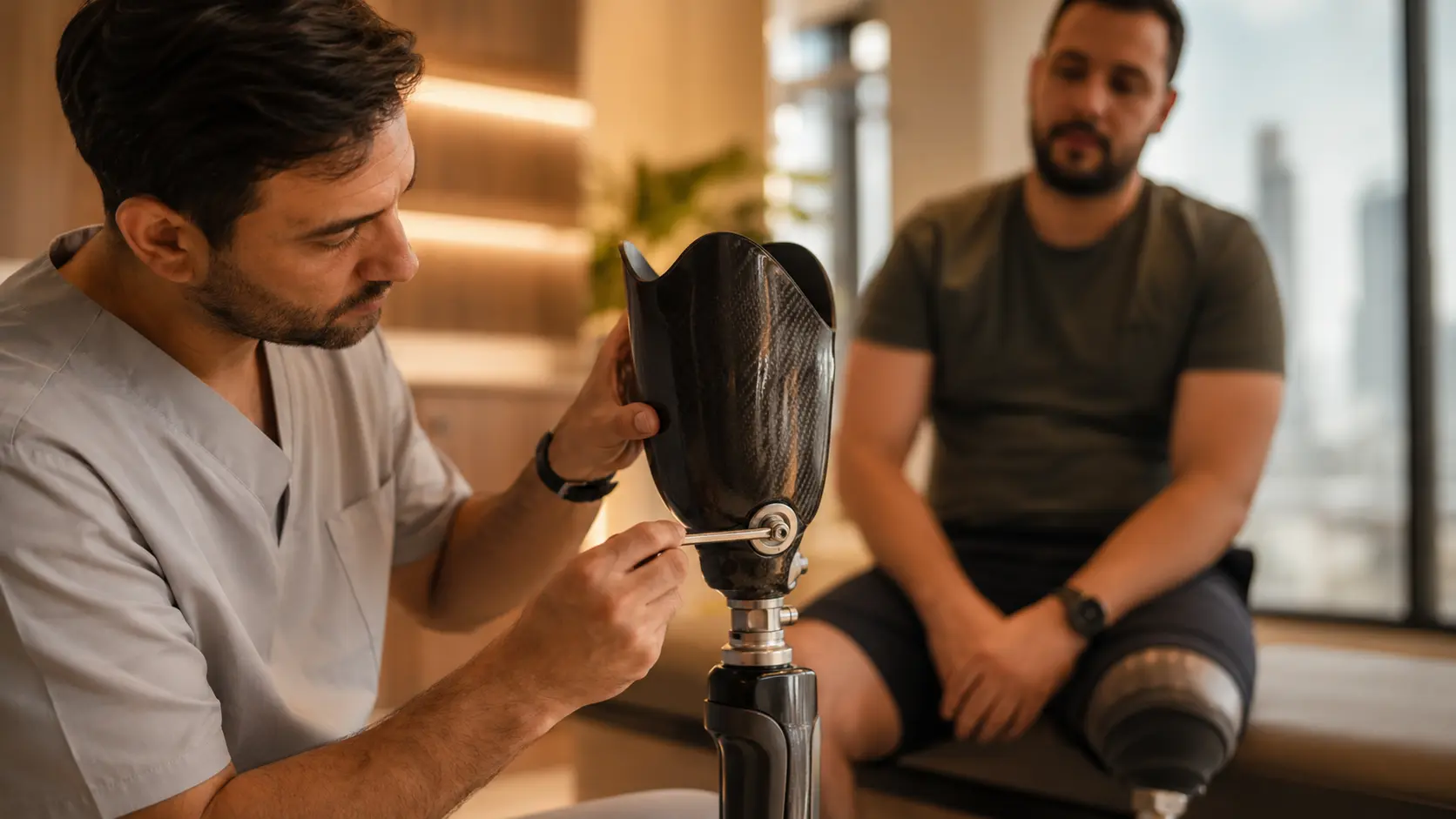 above-knee-prosthetic-fitting-process-dubai